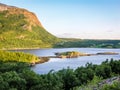 Village on the coast of the Norwegian fjord Royalty Free Stock Photo