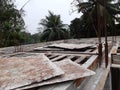 Village construction rooftop working by shhet