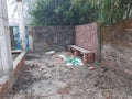 Village construction site backyard place