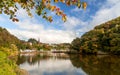 Glanmire village Cork Ireland beautiful view autumn orange leaves river reflection