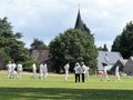 Village cricket game on Chorleywood Common between Chorleywood Cricket Club and St Margaretsbury Cricket Club