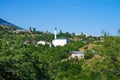 A village in Crimea on the background of the mountain Demerji Royalty Free Stock Photo