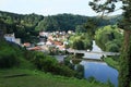 Village Czech Sternberk with river Sazava Royalty Free Stock Photo