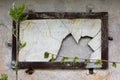 The village of Dushkava, Belarus - 3 May 2011: Split marble slab with the carved name of Karol Moravsky, General of the Army of