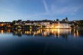 Village Eglisau with river rhine at sunset