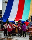 Village elders at the Tibetan Buddhist Tiji Festival in Lo Manthang, Upper Mustang, Nepal.