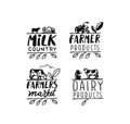 Village emblem with text. Farmer signs for products Royalty Free Stock Photo