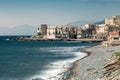 Village and shingle beach of Erbalunga in Corsica
