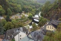 The village of Esch-sur-Sure with the bridge over the Sauer river Royalty Free Stock Photo