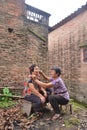 Quaint Chinese village facial rural life