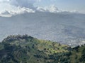 Village and farms on a mountain overlooking Ibb city in Yemen Royalty Free Stock Photo