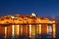 The village Ferragudo in Portugal at night Royalty Free Stock Photo