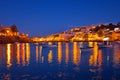 The village Ferragudo in Portugal at sunset Royalty Free Stock Photo