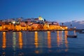 The village Ferragudo in Portugal at sunset Royalty Free Stock Photo