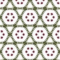 Village floral folk pattern of interwoven flowers and leaves.