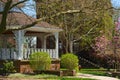 Village square gazebo in spring