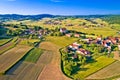 Village of Glogovnica and green nature aerial view Royalty Free Stock Photo