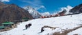 Village in Gokyo valley in Himalayas, Nepal Royalty Free Stock Photo