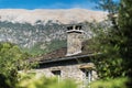 Village in Gorge of Vikos in Greece. Zagoria region. National park of Pindus mountain. Greece. Royalty Free Stock Photo