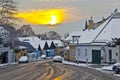 Village of Grinzing in early morning light in Wintertime Royalty Free Stock Photo