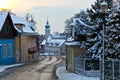 Village of Grinzing in early morning light in Wintertime Royalty Free Stock Photo