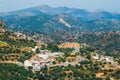 Village hidden in the mountains, Crete Island, Greece Royalty Free Stock Photo