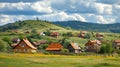 User Village on greenly hill great view Royalty Free Stock Photo