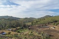 Village in a hill at Nilgiri forest Ooty. Landscape of Ooty Tamil nadu India Royalty Free Stock Photo