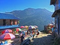 Village in Himalayas Mountains Annapurna trek