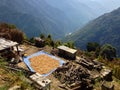 Village in Himalayas Mountains Annapurna trek