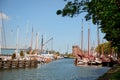 Village in Holland with harbor and castle Royalty Free Stock Photo