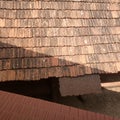 House of village covered clay made roof tiles in India