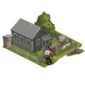 Village house with land, garden and character