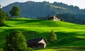 Village house. Old House in the European Alps. Old Cabin in the forest. Dilapidated house in the European Alps. Old Royalty Free Stock Photo