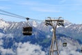 Cable cars in the french Alpes near Huez