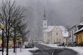 Church of Hukvaldy in the winter season