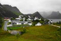 Village of Husoy on Island of Husoy, in Oyfjorden, Senja, Finnmark County, Norway