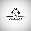 Village Hut Logo. Vector Illustration Design Template