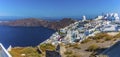 The village of Imerovigli, Santorini in front of the Caldera view towards Oia Royalty Free Stock Photo