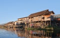 Village of Intha people over water on Inle lake, Myanmar