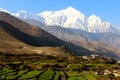 The village Kagbeni in the Himalayan mountains. Kali Gandaki River gorge. Nepal