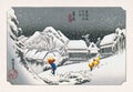 Village of Kanbara in the snow by Utagawa Hiroshige