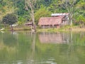 Village on kutubu  Lakes River of south Royalty Free Stock Photo