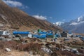 Village Kyangjin Gompa.Nepal. View from Kyangjin Ri Royalty Free Stock Photo