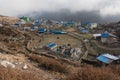 Village Kyangjin Gompa.Nepal. View from Kyangjin Ri Royalty Free Stock Photo