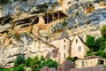 Village La Roque Gageac, France. Stairway to the cave on the mountain side.