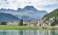 Village and lake of Silvapalna, switzerland