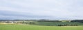 Village in landscape of german eifel in summer