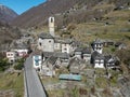 The village of Lavertezzo on Verzasca valley, Switzerland Royalty Free Stock Photo
