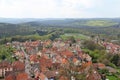 Village of Lichtenberg from Lichtenberg Castle in Alsace, France